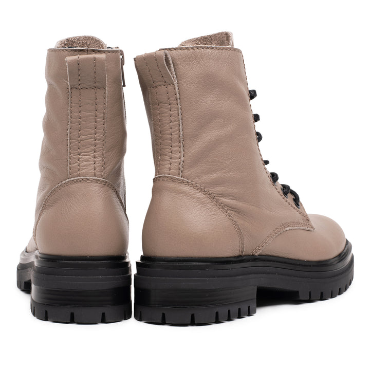 LEYTON ANKLE BOOT Taupe Leather Milled