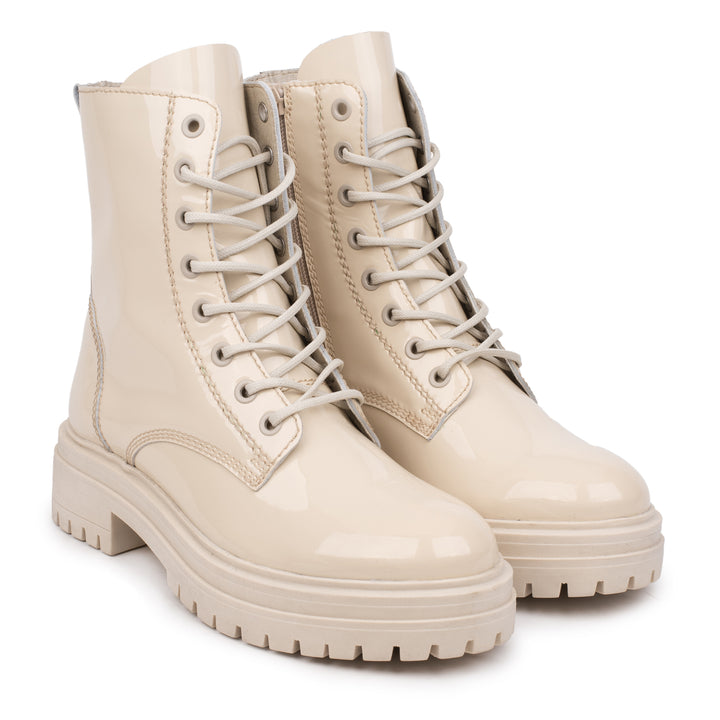 OMNIO Ghete Bej | Leyton Ankle Boot Beige Leather Patent - f