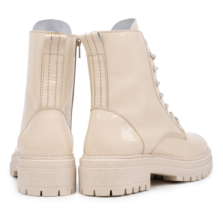 OMNIO Ghete Bej | Leyton Ankle Boot Beige Leather Patent - b