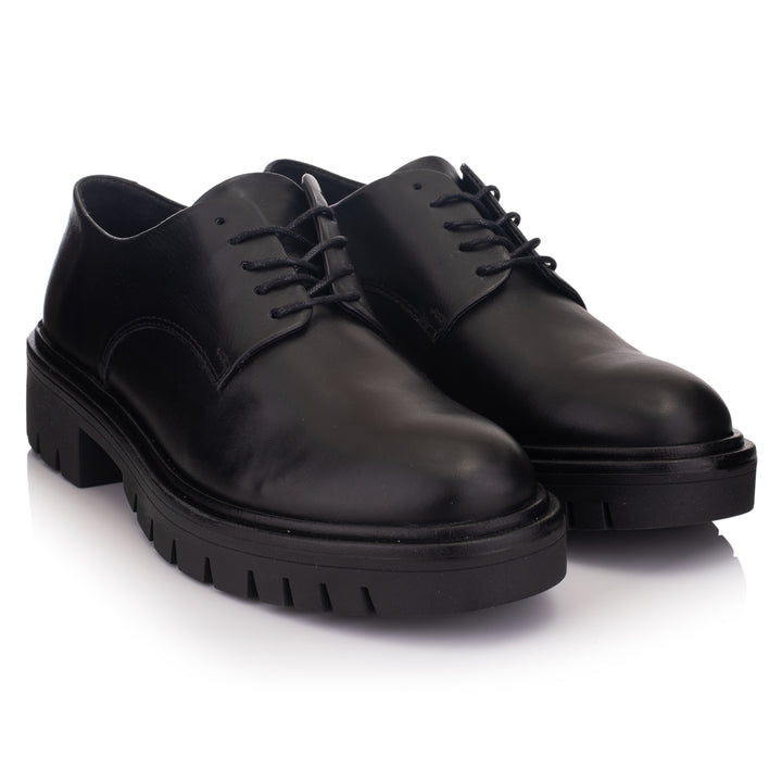 LAURIE DERBY LACE UP Black Leather