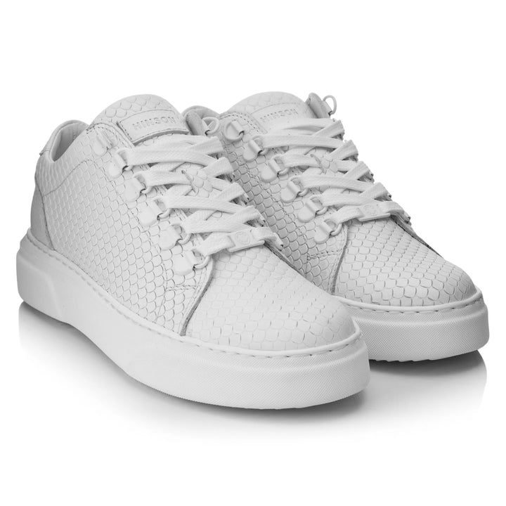 KEA LADIES DRAGON LOW White Embossed Leather