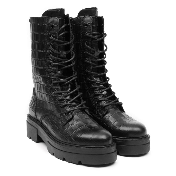 SHARI COMBAT HIGH Black Coda 2 Embossed