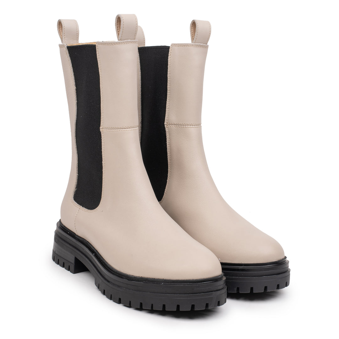 LEYTON HIGH CHELSEA/Beige Combi Leather