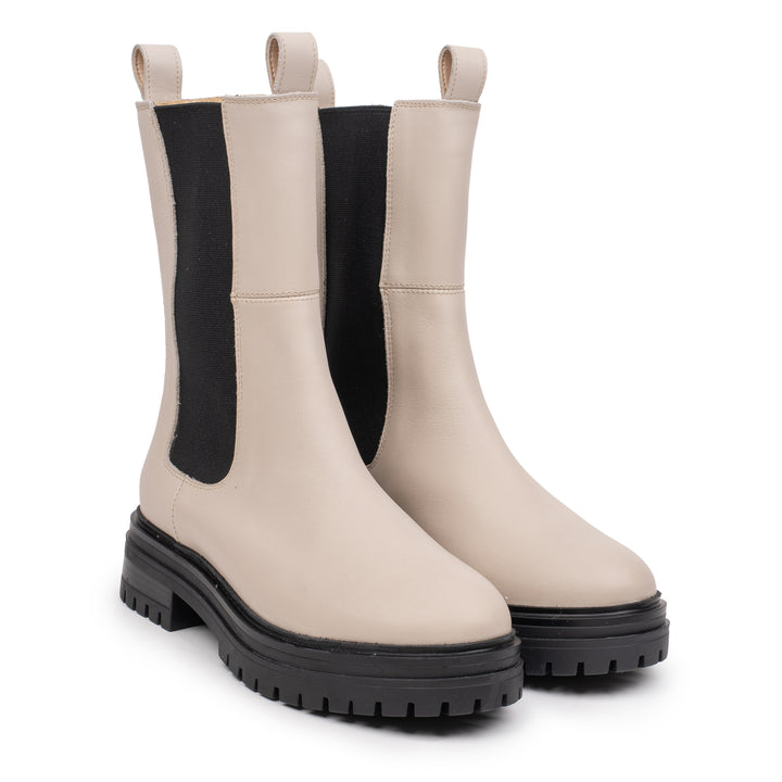 LEYTON HIGH CHELSEA/Beige Combi Leather