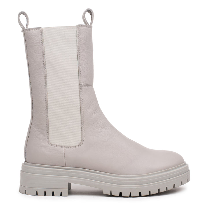 LEYTON HIGH CHELSEA Lt Grey Leather Milled