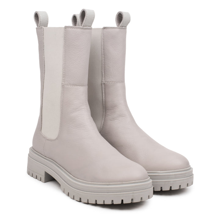 LEYTON HIGH CHELSEA Lt Grey Leather Milled