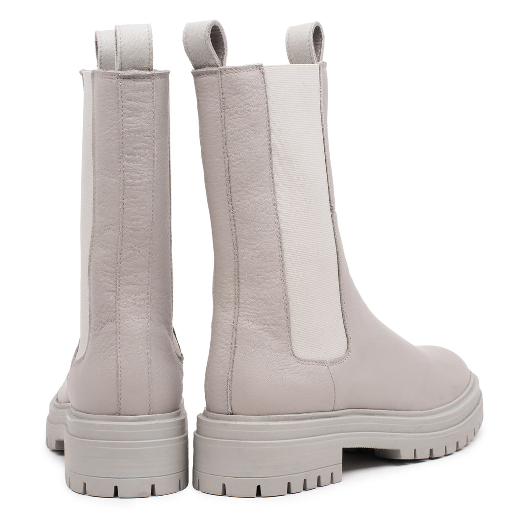 LEYTON HIGH CHELSEA Lt Grey Leather Milled