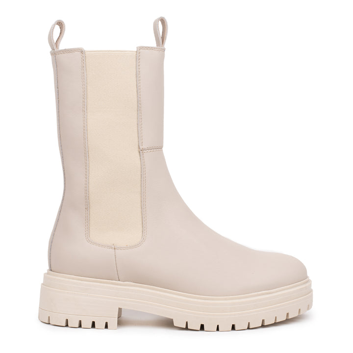 LEYTON HIGH CHELSEA/Beige Mono Leather