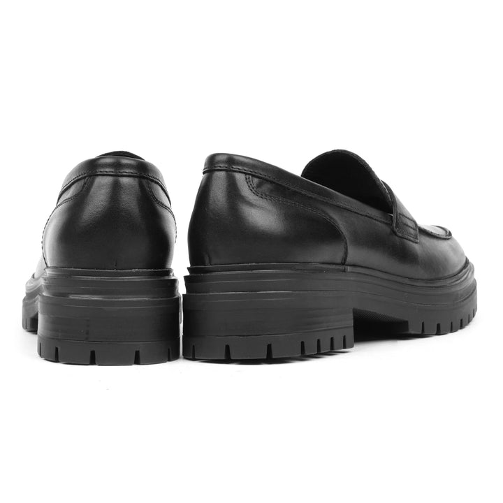 LEYTON LOAFER SADDLE Black Leather