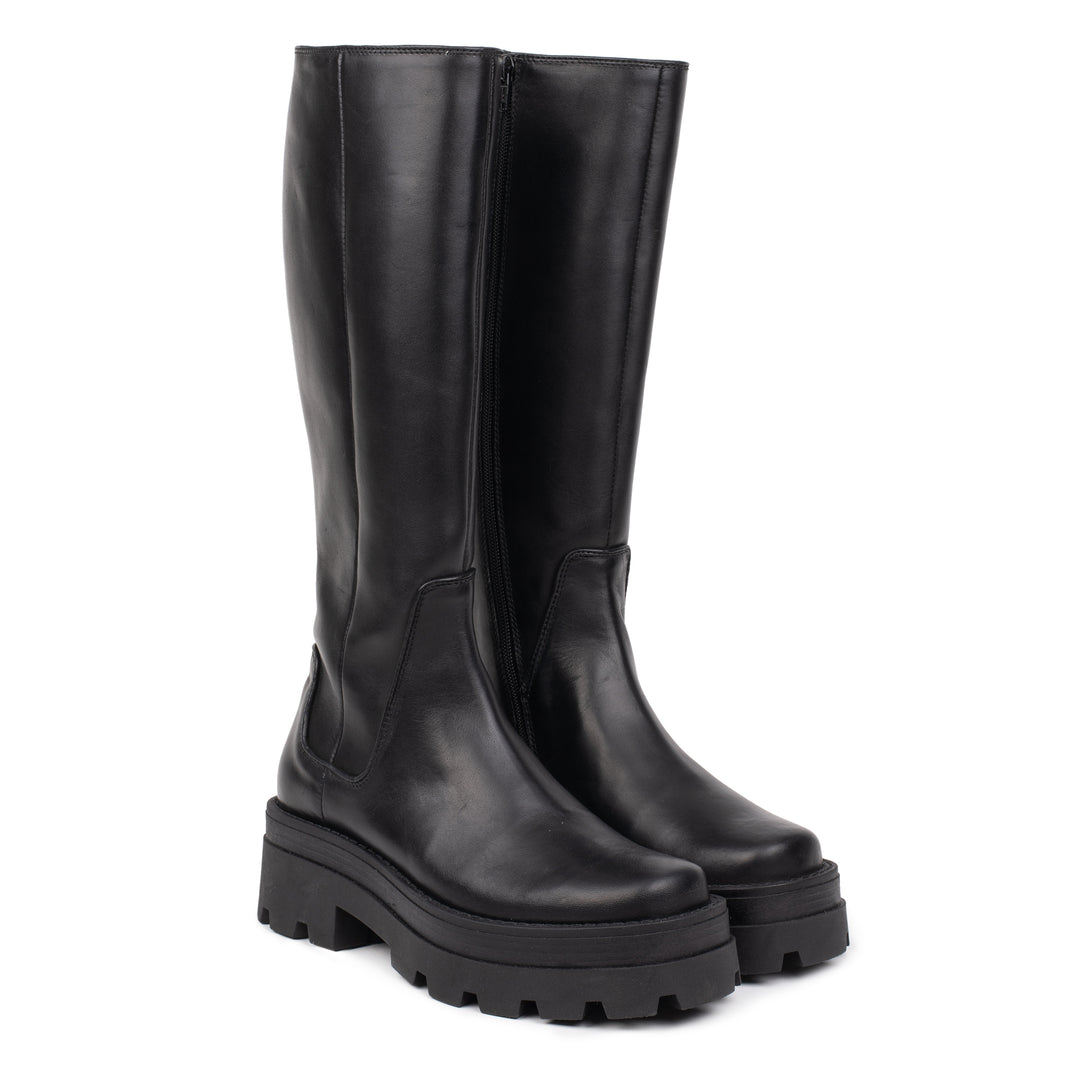 PANAMERA HIGH BOOT Black Leather