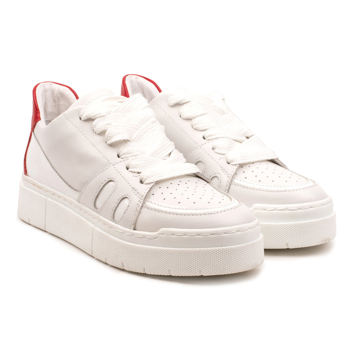 RIVA LOW TOP White/Red Leather