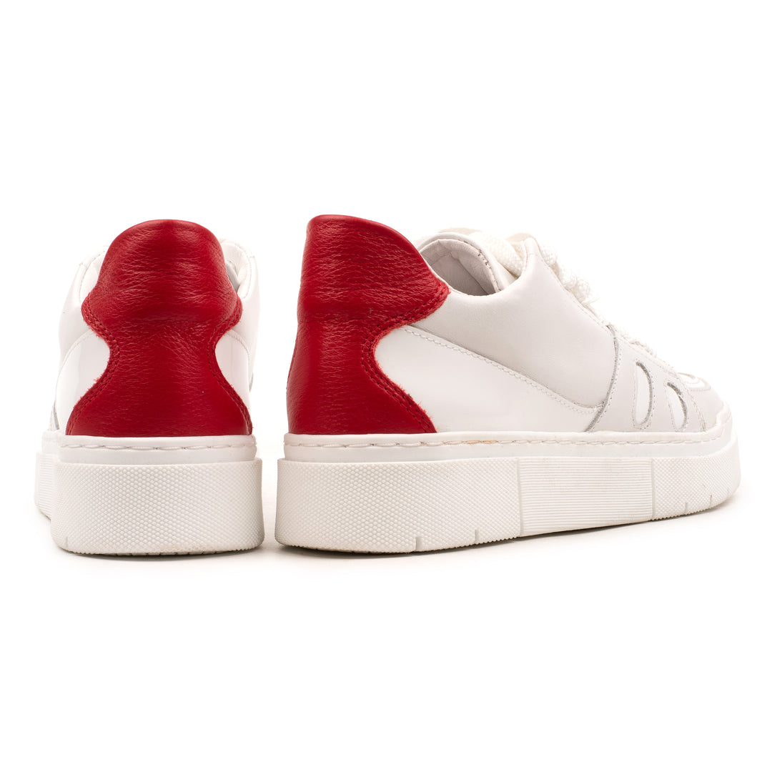 RIVA LOW TOP White/Red Leather