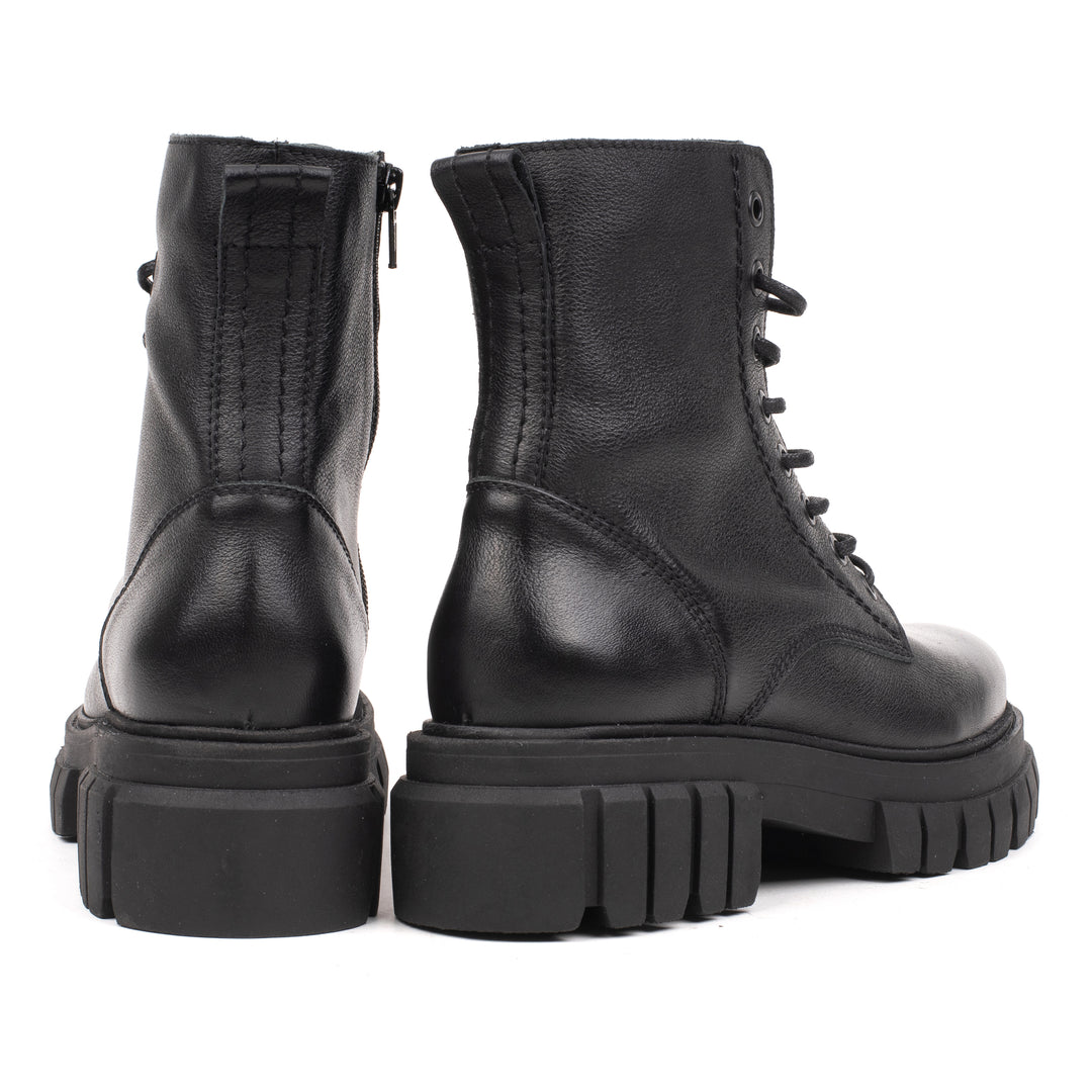 OMNIO Ghete Negre | Loreta Ankle Boot Black Leather Milled - b