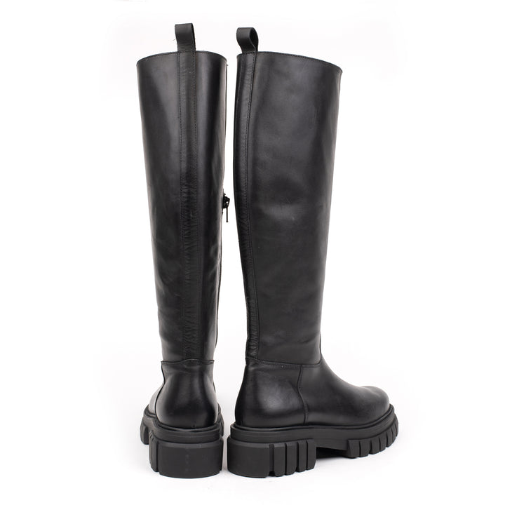 LORETA HIGH LEG Black Leather
