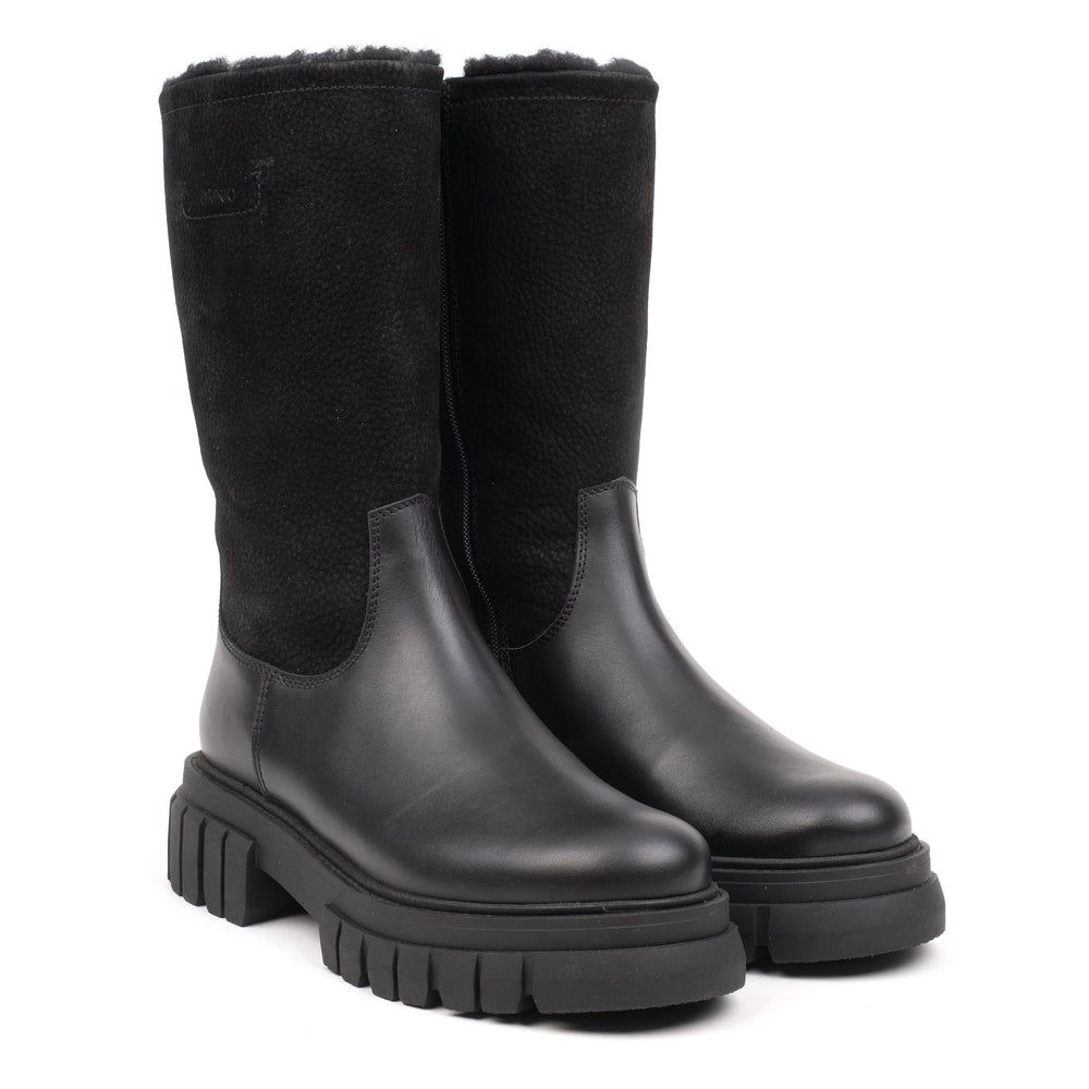 OMNIO Cizme Negre | Loreta Warm Boot Black Leather - f