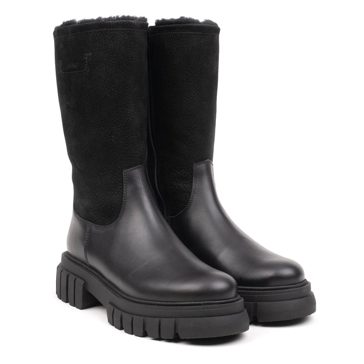OMNIO Cizme Negre | Loreta Warm Boot Black Leather - f