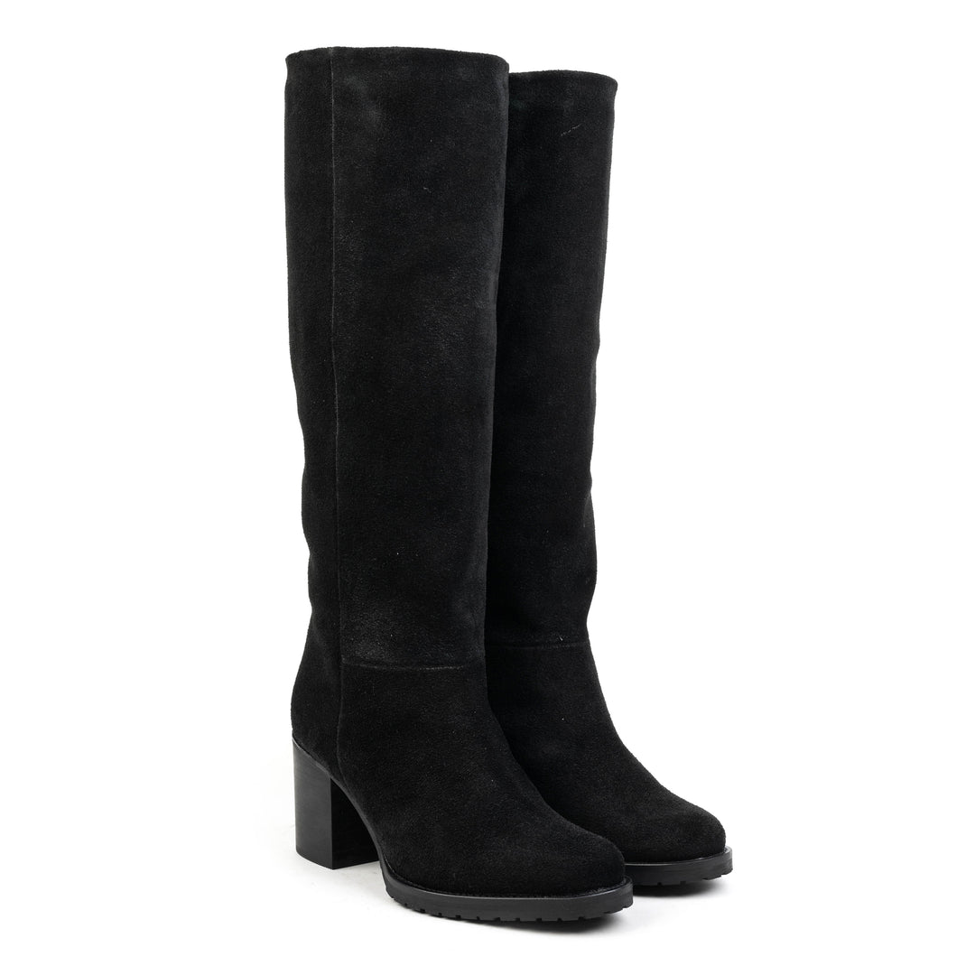 NEW BIANCA HIGH LEG Black Suede