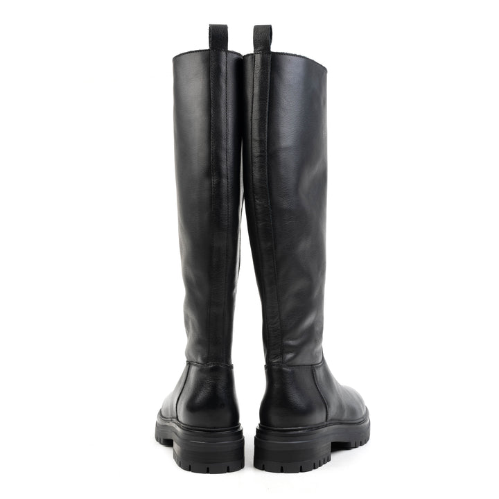 LEYTON HIGH LEG Black Leather