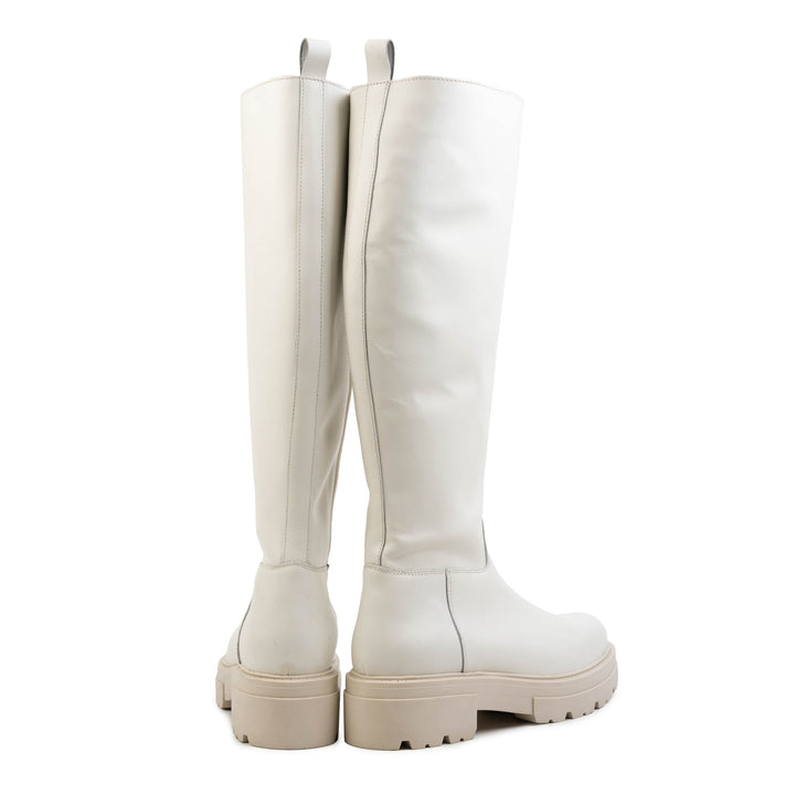 SHARI HIGH BOOT Off White Leather