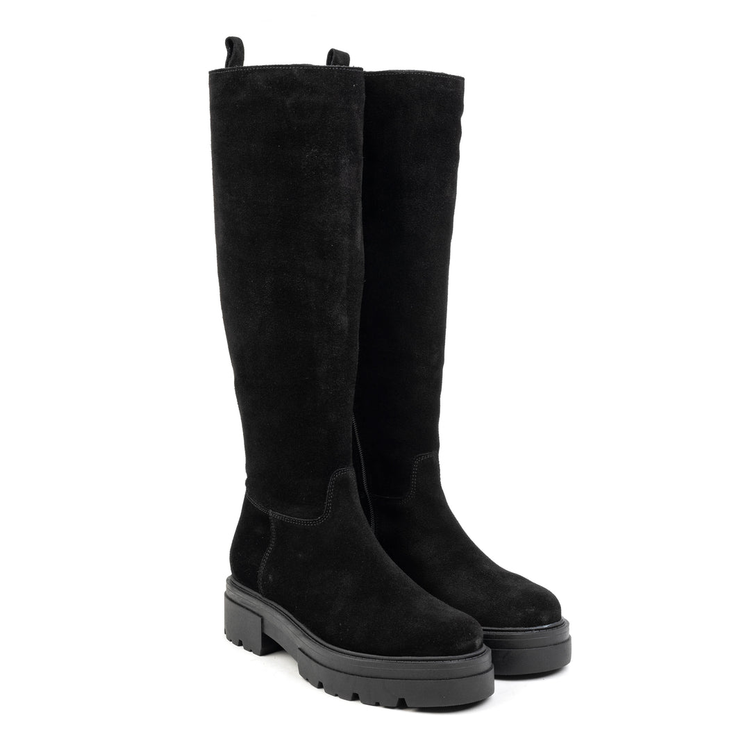 SHARI HIGH BOOT Black Suede