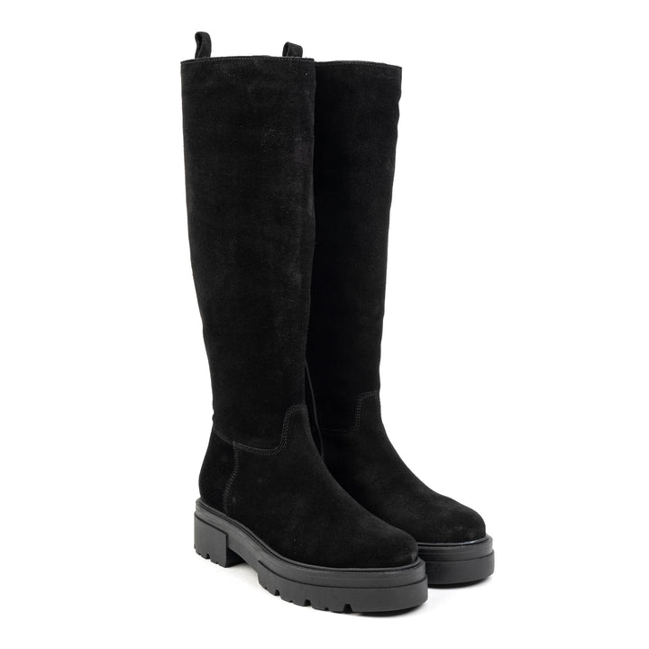 SHARI HIGH BOOT Black Suede