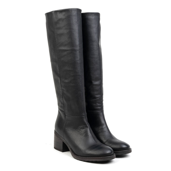 ANNIE HIGH LEG BOOT Black Leather