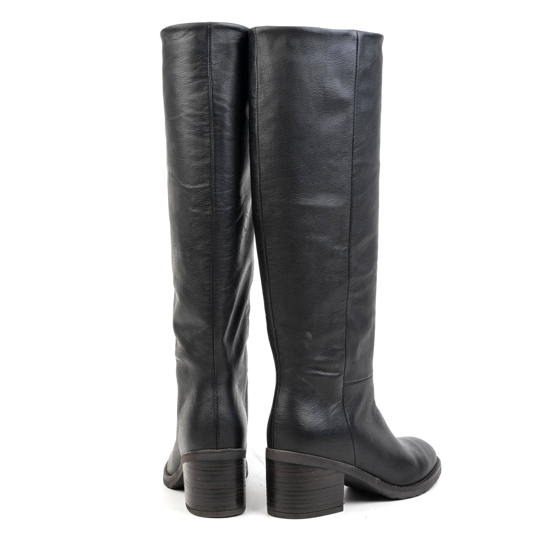 ANNIE HIGH LEG BOOT Black Leather