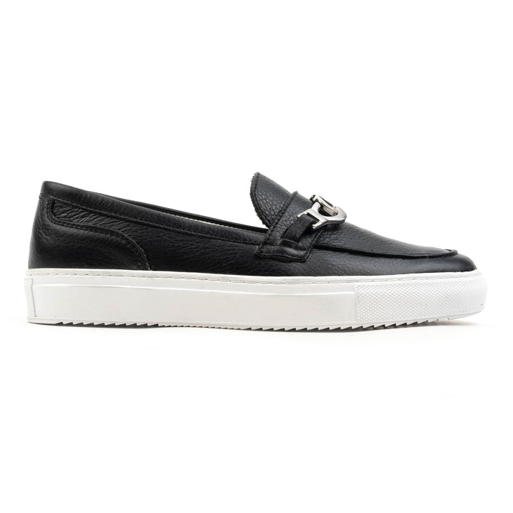 ALFA CHAIN LOAFER Black Leather Milled