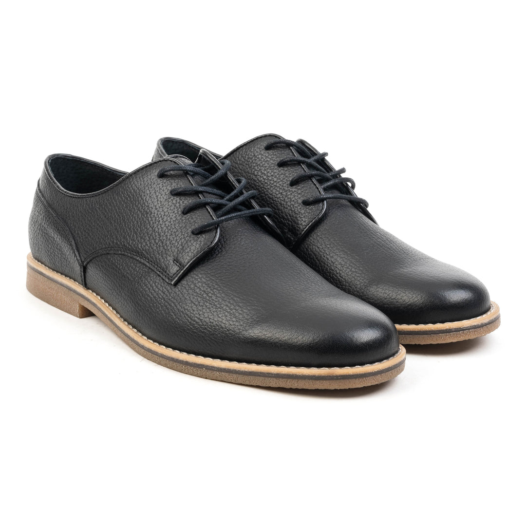 SPAZIO LACE UP Black Leather Milled