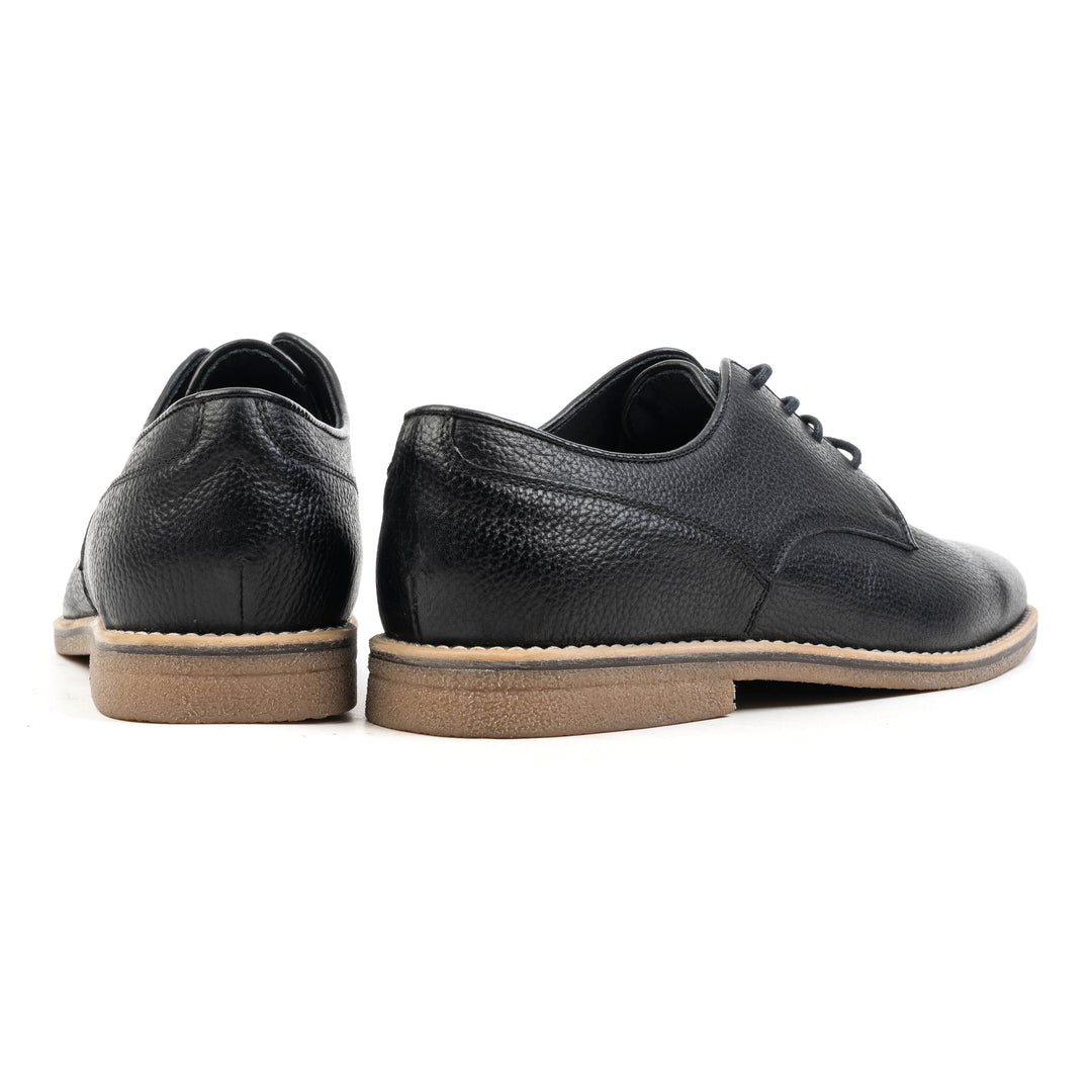 SPAZIO LACE UP Black Leather Milled