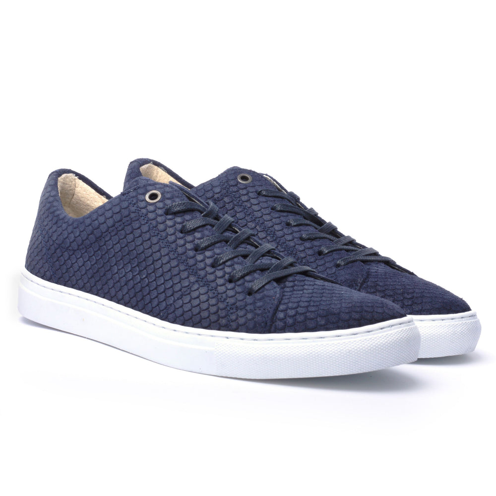OMNIO Sneaker Bleumarin | Velo Sneaker Eco Dragon Navy Embossed Leather - f