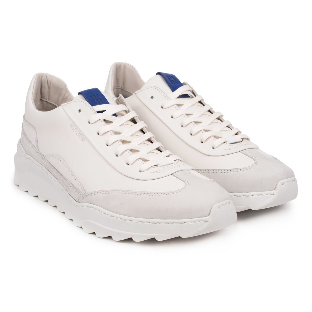 HINSON Sneaker Alb | Viitor Track Low White Leather Milled - f