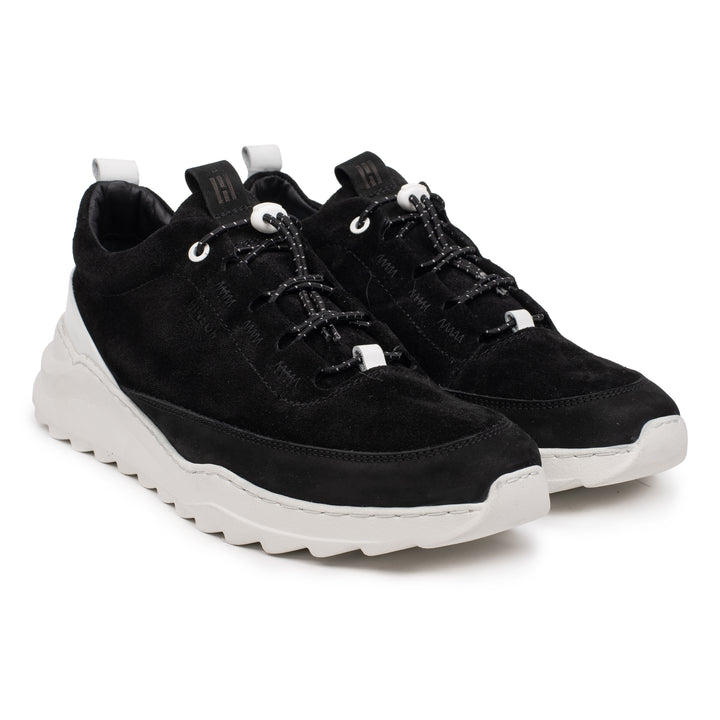 HINSON Sneaker Negru | Viitor Summit Low Black Velours Nubuck - f