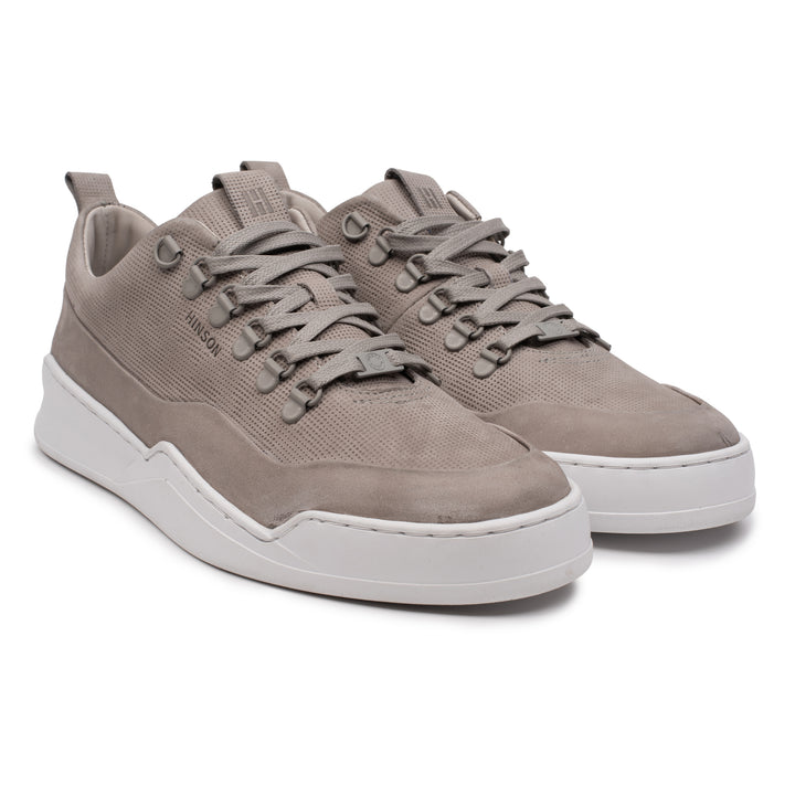 HINSON Sneaker Gri | Allin Trail Low Lt.Grey Nubuck Geo Camo-F