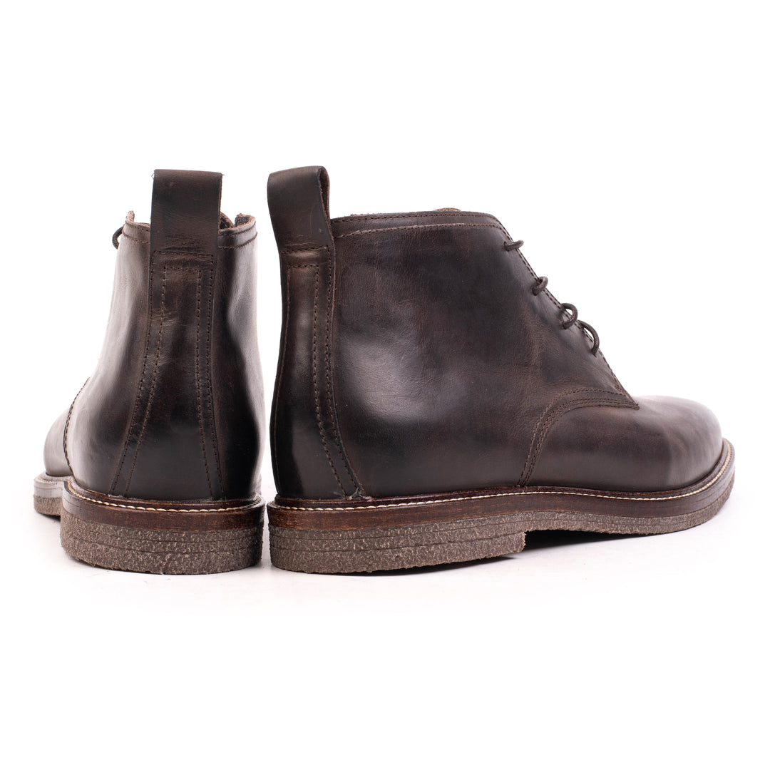 OSVALDO DERBY ANKLE Brown Leather Pull up