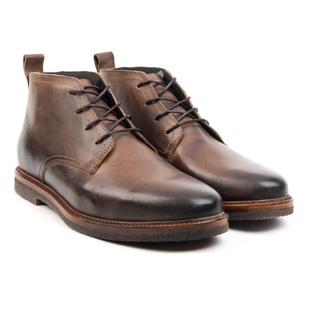 OSVALDO DERBY ANKLE Cognac Leather Pull up