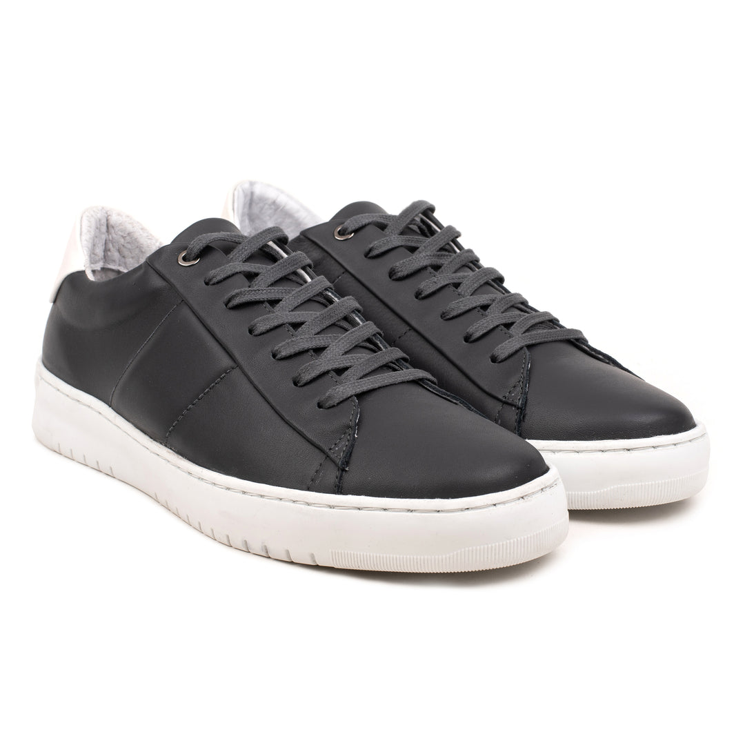 BENNET PADDED LOW Dk Grey Leather Milled