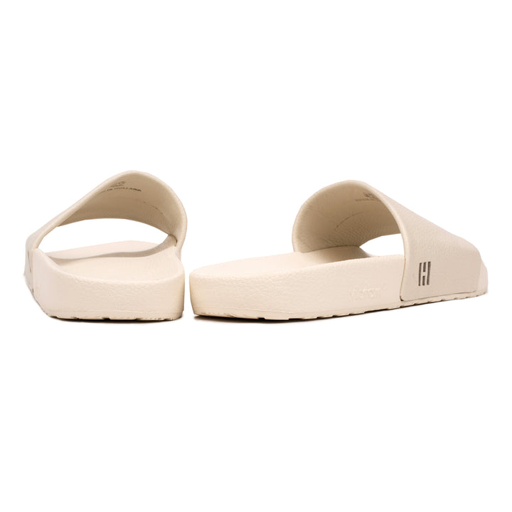 HINSON Papuc Alb | Luxury Grip Slide Off White Leather Milled - b