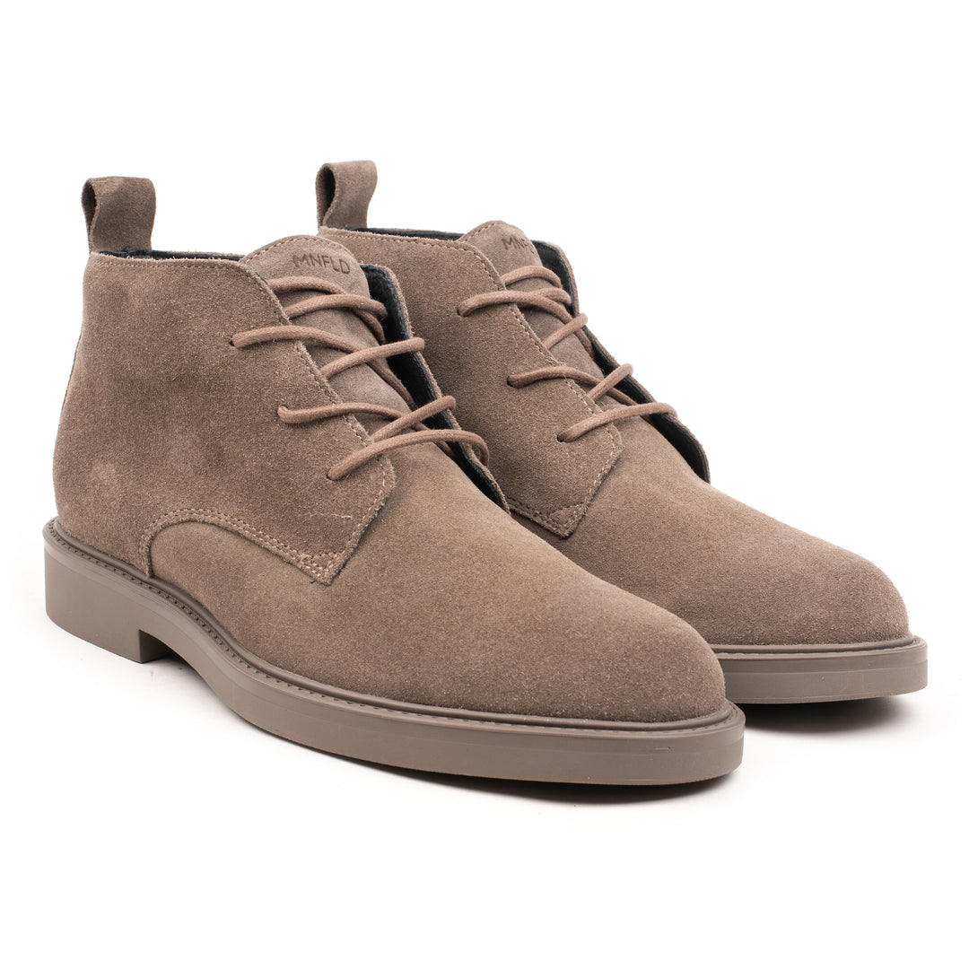 BEATENBERG CHUKKA RAW EDGE Taupe Leather Suede