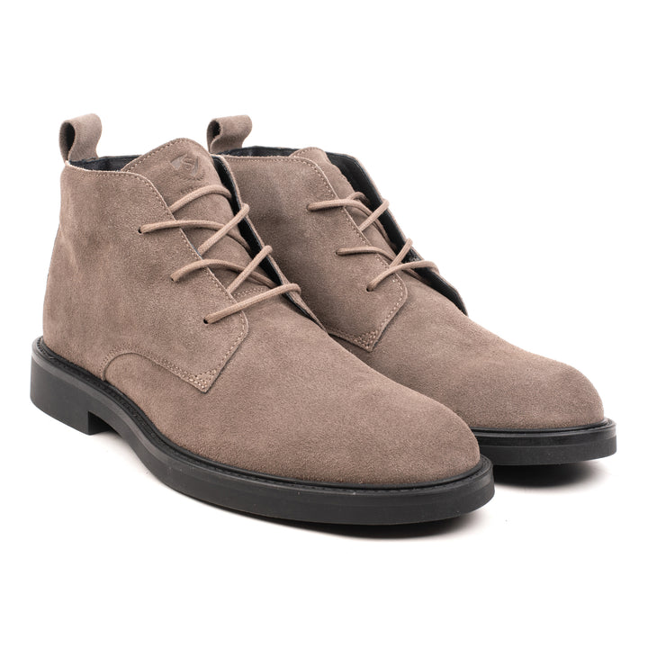 BEATENBERG CHUKKA RAW EDGE Taupe Leather Suede