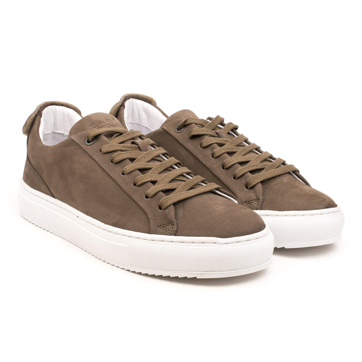 SORREN VELCRO LOW TOP Olive Leather Nubuck