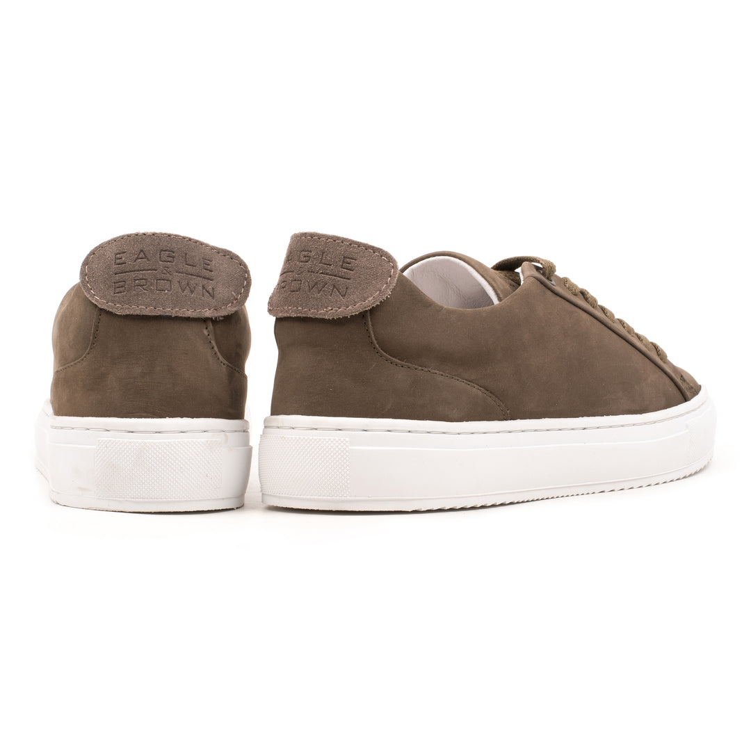 SORREN VELCRO LOW TOP Olive Leather Nubuck