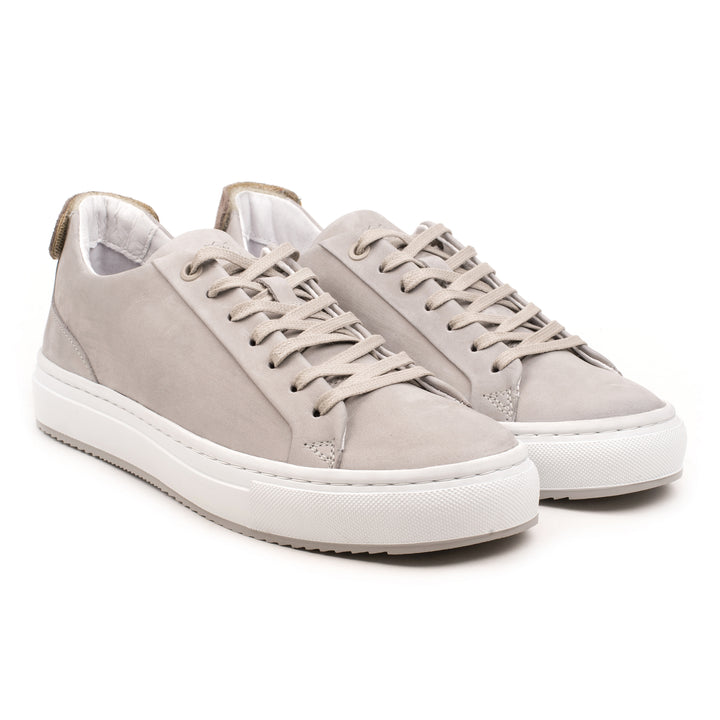 SORREN VELCRO LOW TOP Lt Grey Leather Nubuck