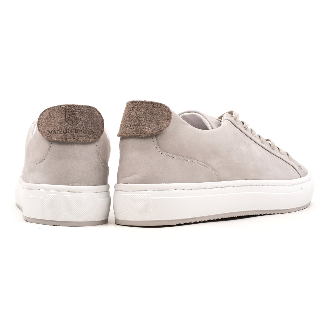 SORREN VELCRO LOW TOP Lt Grey Leather Nubuck