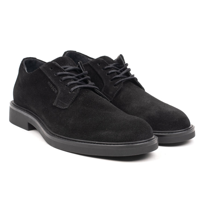 HINSON Pantof Negru | Beatenberg Wessex Derby Black Leather Suede - f