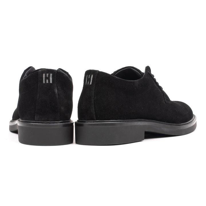 HINSON Pantof Negru | Beatenberg Wessex Derby Black Leather Suede - b