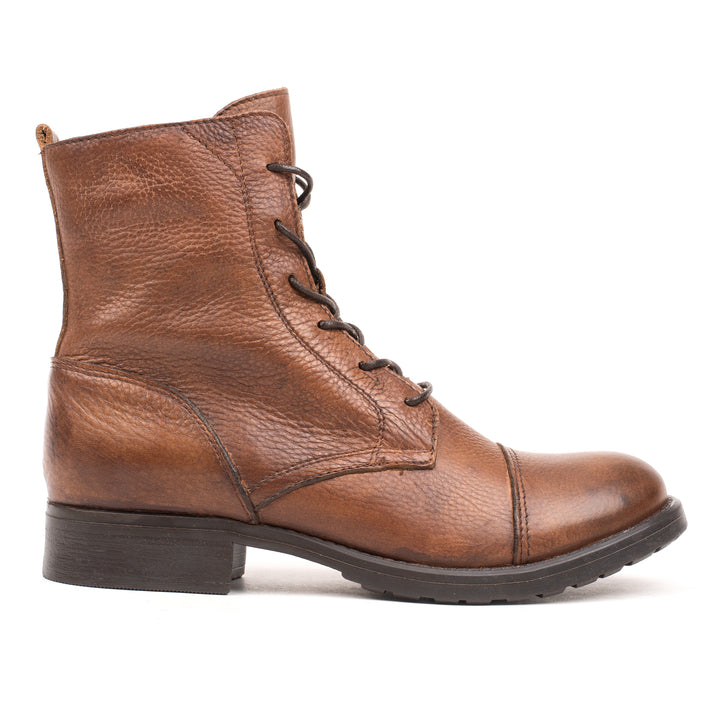 SARAH LACE UP BOOTS Brown Leather Milled