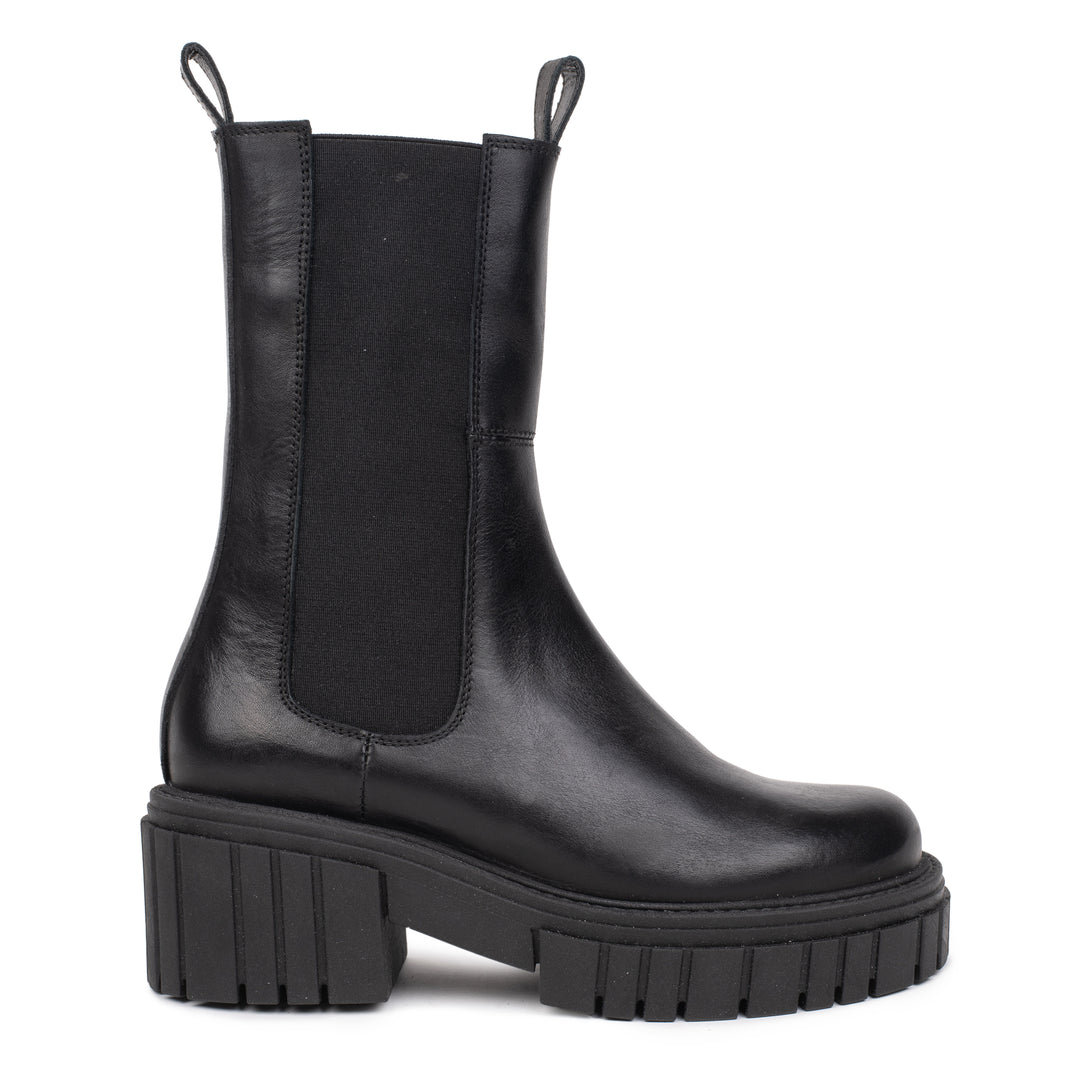 ELANCE HIGH CHELSEA Black Leather