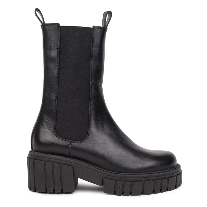 ELANCE HIGH CHELSEA Black Leather