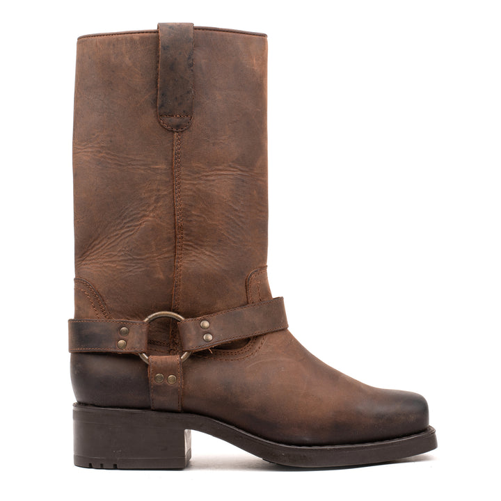 HARLEY HIGHT BOOTS Brown Leather Waxy
